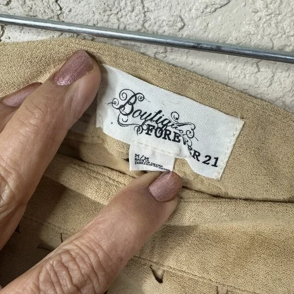 Western Micro Mini Skirt Faux Suede Size Med Country Festival Cowgirl Stagecoach - Picture 3 of 8